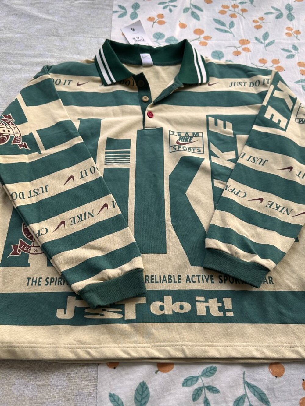 Nike X Cactus Plant Flea Market (Cpfm) Collaborative Green Striped Long-Sleeved